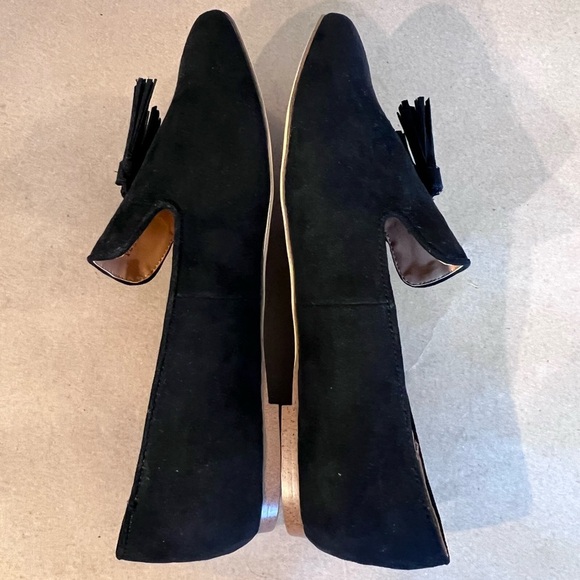 J.Crew Faux-Suede Smoking Loafers With Tassel Black Flats Women’s US 7 - Picture 5 of 12